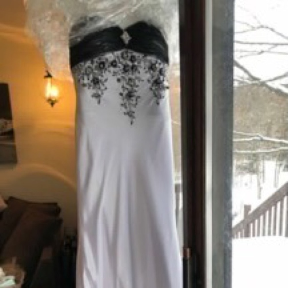 Black and white formal dress